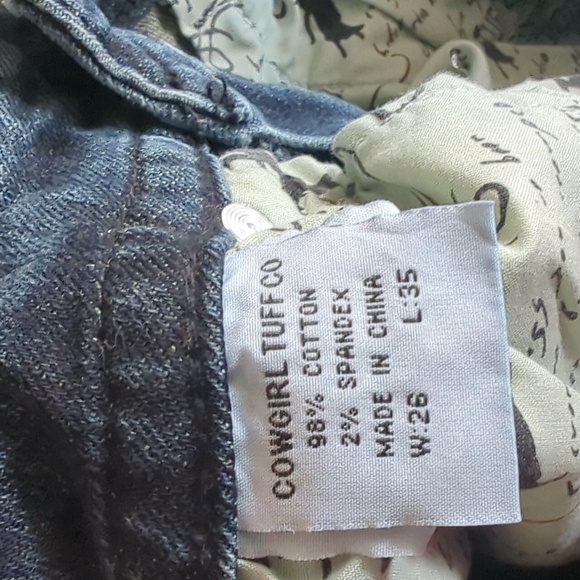 COWGIRL TUFF "Forever Tuff" bootcut natural waist darkwash jeans 26x35L - Picture 15 of 16